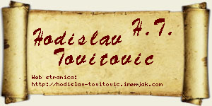 Hodislav Tovitović vizit kartica